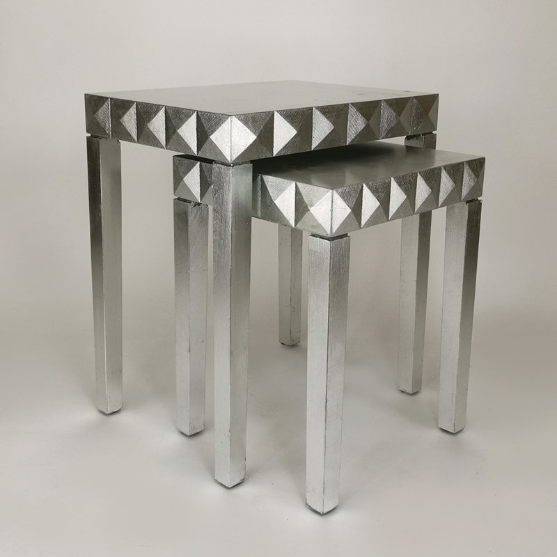Mingus Nesting Tables, Silver Leaf