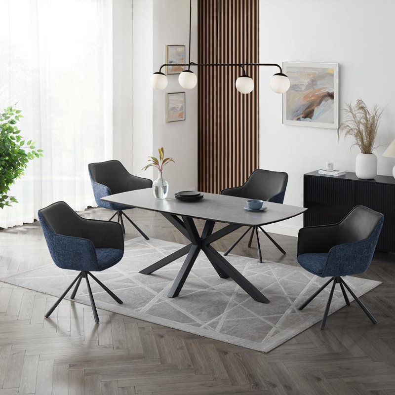 Deanie 4 - Person Dining Set, Blue/Gray