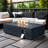 52 Inch Outdoor Concrete Propane Gas Rectangle Fire Pit Table