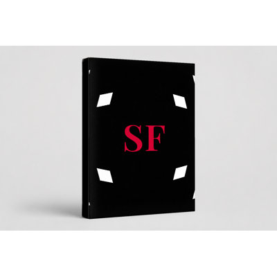 Santa Fe World Football City Luxury Diamond Monogram — White Black Red — Canvas Wall Art