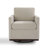 Modern Upholstered Sand Square Swivel Armchair with Matel Base-1911173917