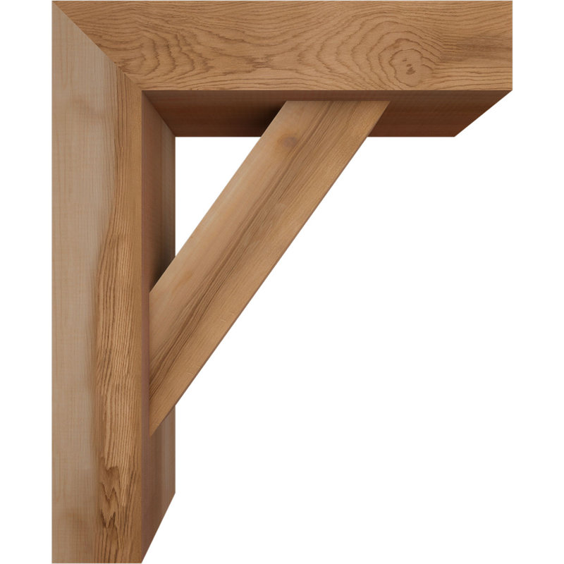 5 1/2"W x 18"D x 22"H Traditional Block Smooth Bracket w/ Offset Brace, Western Red Cedar, 22 x 18