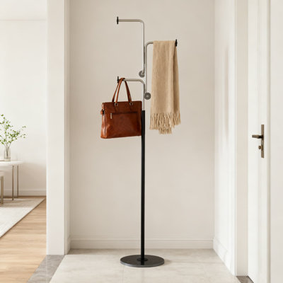 Heavy-Duty Metal Coat Rack With Solid Marble Base, Freestanding Garment Rack For Entryway, Living Room, Bedroom, And Office Organization