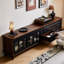 Meuble télé rétro en bois manufacturé noir-1106307517