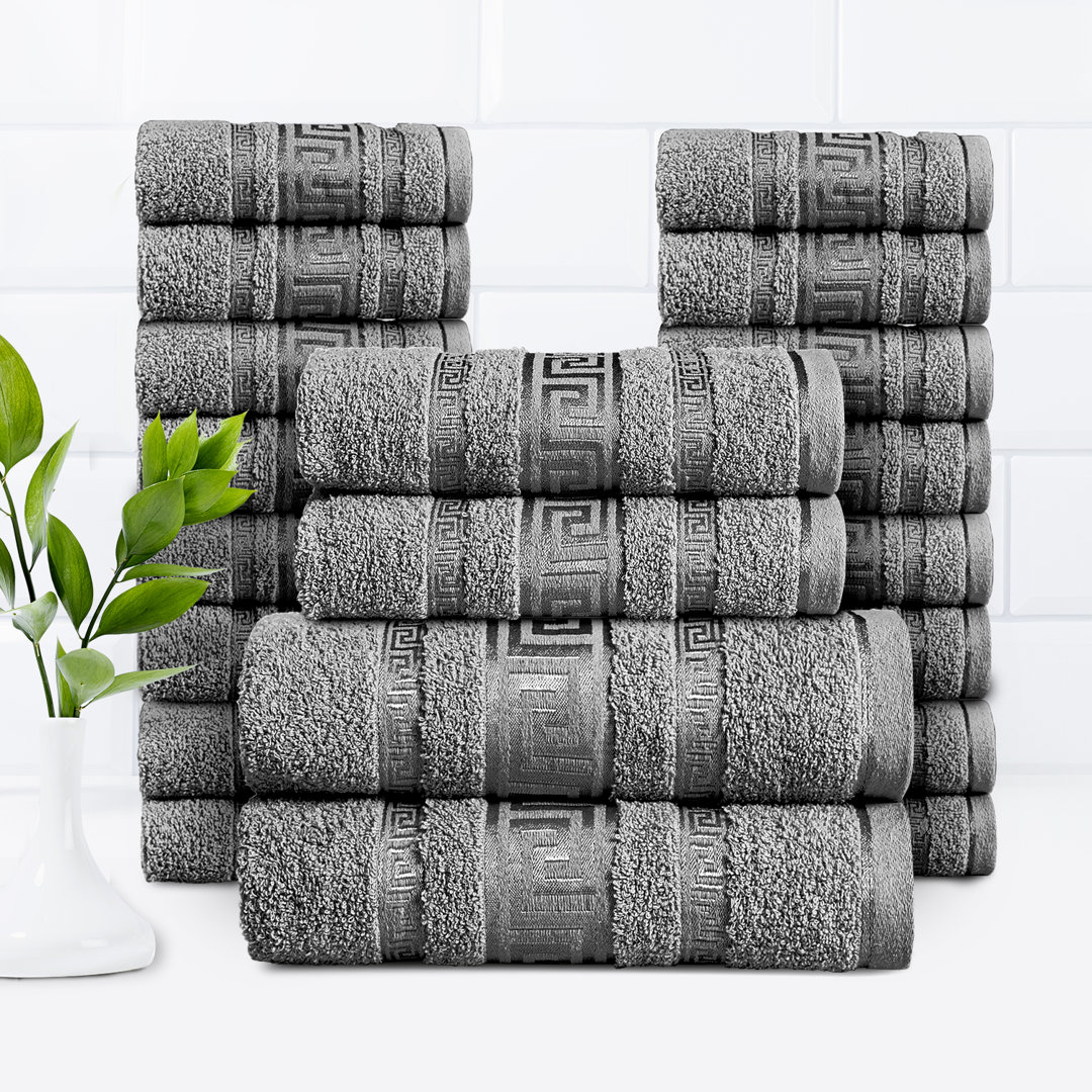20-Piece Luxury Cotton Towel Set | Soft, Cosy Family Bale Set with 2 Bath, 2 Hand, 16 Face Towels for Ultimate Comfort