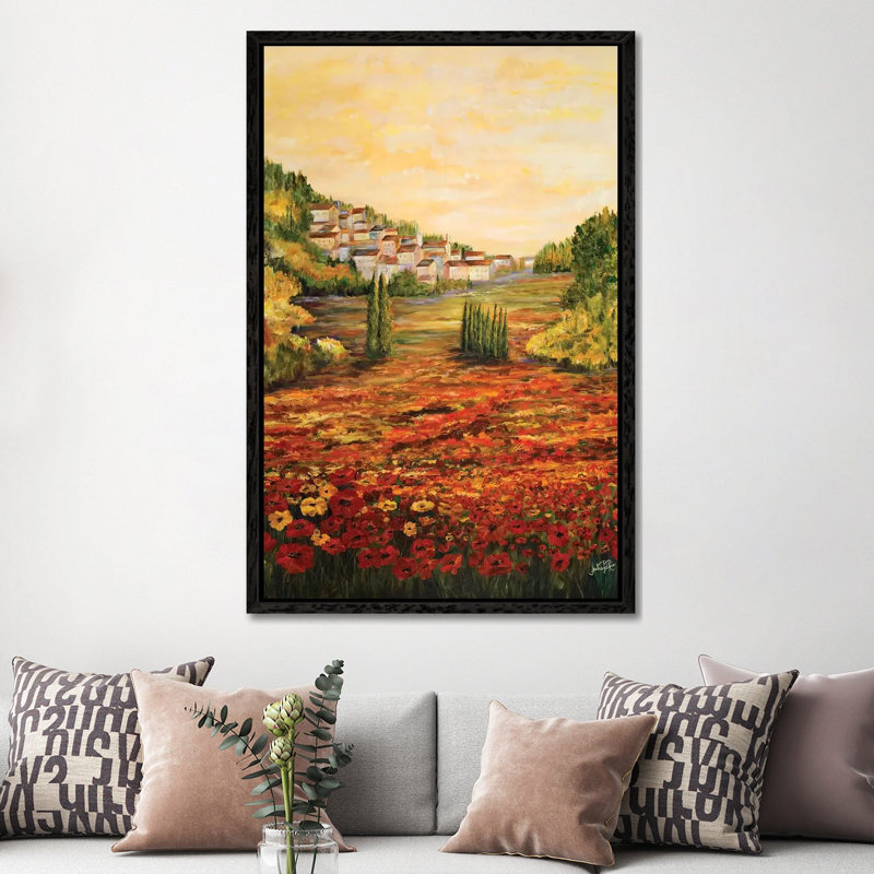 Tuscany Scene 1 Piece Wall Art on Canvas, 152.5 cm H x 101.5 cm W, Black Framed