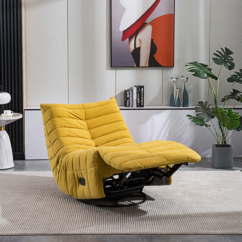 Chaise berçante Priti Soild, Velours jaune