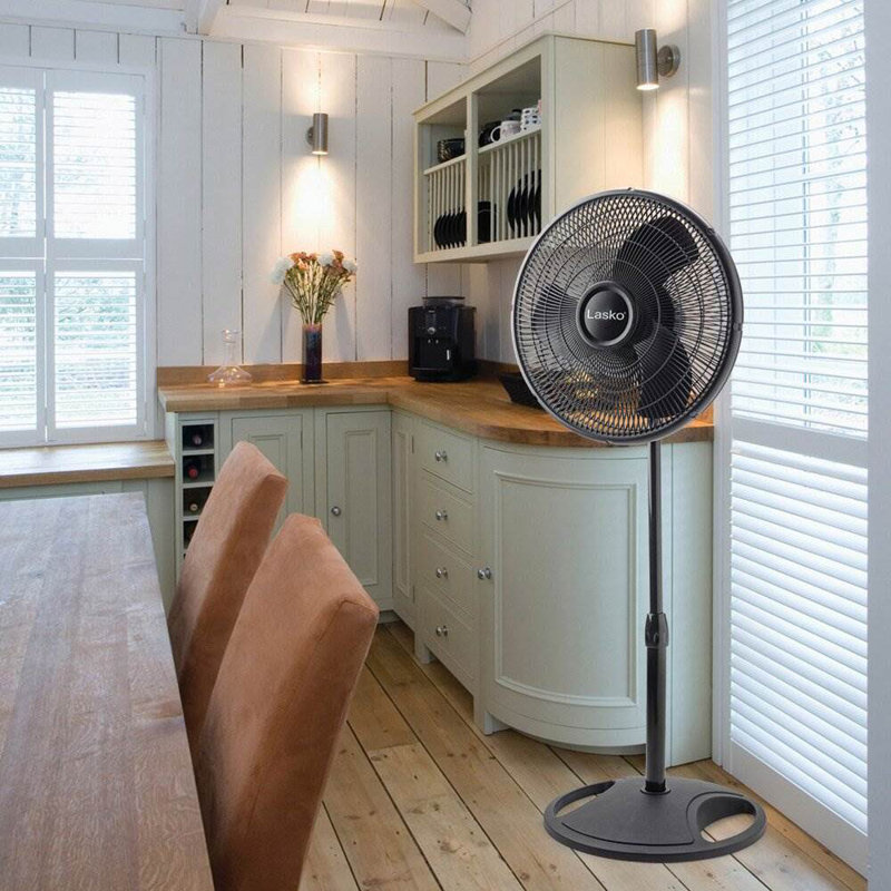 Lasko 3-Speed Adjustable Tilting Oscillating Standing Pedestal Fan, Black