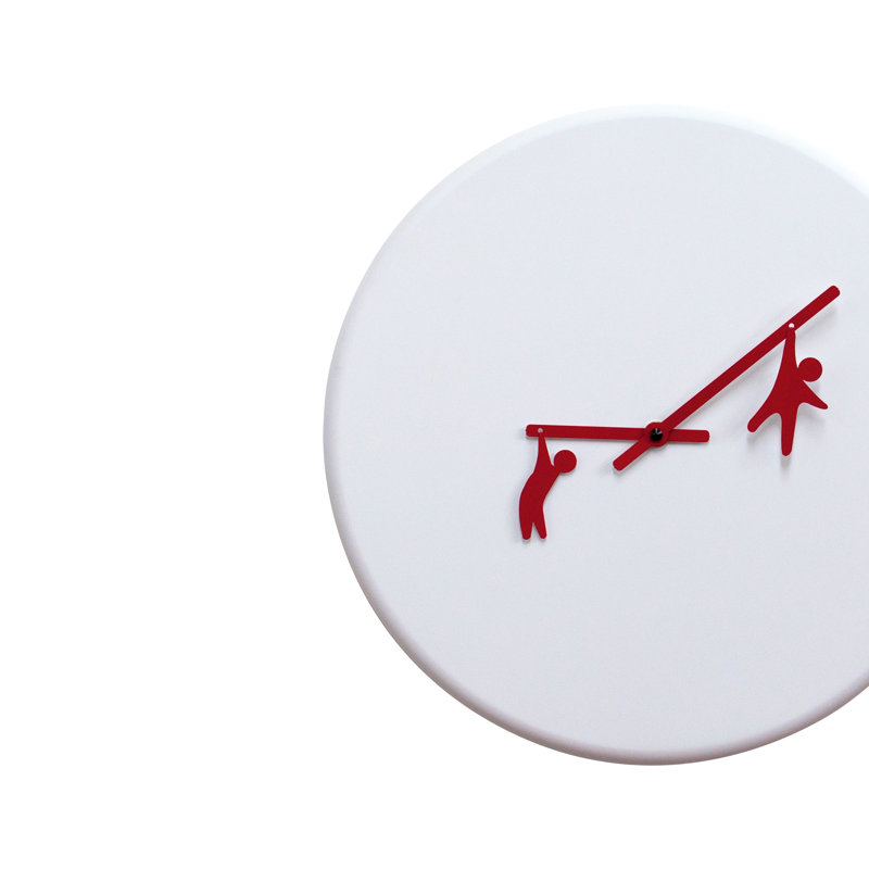 Kezar Wall Clock, White/Red