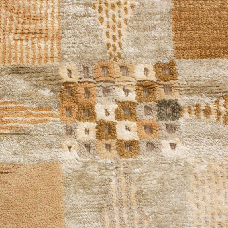 Rug & Kilim’S Scandinavian-Inspired Geometric Beige Cream Wool Pile Rug, Rectangle 12' x 16'