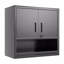 Armoire de rangement murale en métal avec porte verrouillable et 1 tablette 1 tiroir ouvert