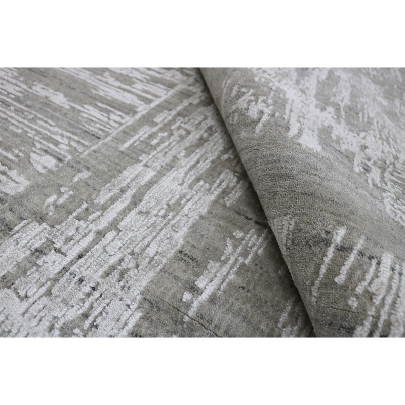 Linen Abstract Area Rug, Rectangle 10' x 14'