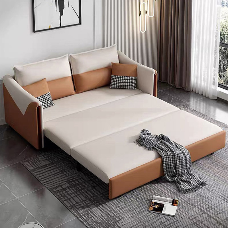 Orange Polyester Modular Sofabed cushion couch, 29.53"H*57.09"L*31.5"W