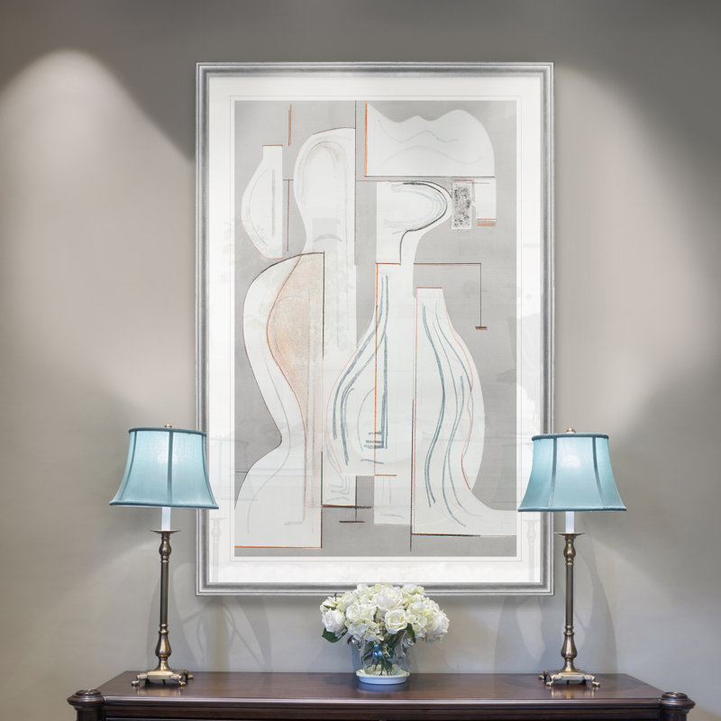 «Pottery Forms V», reproduction sur toile, H 30,5 po x l 42,5 po x P 1,5 po, Cadre argenté