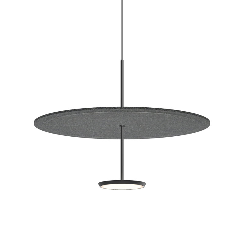 Sky Sound Pendant, Anthracite, 17.5" H x 24" W x 24" D, Silver