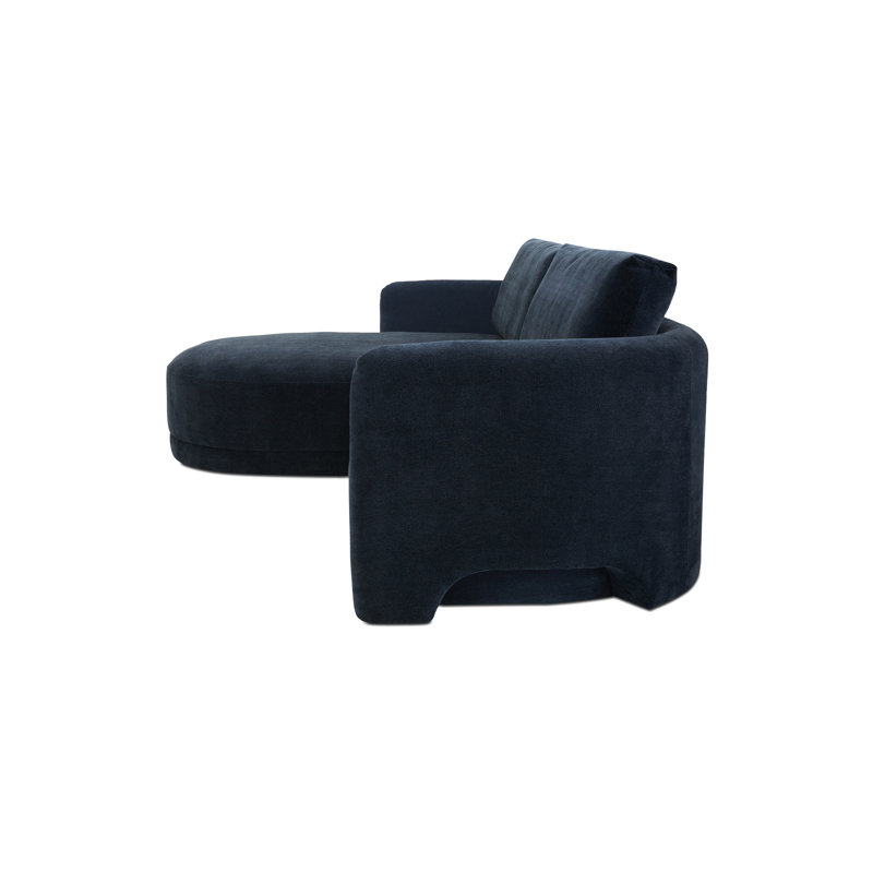 Emmy Sectional Ginger Left, Left Hand Facing, Dark Blue Polyester