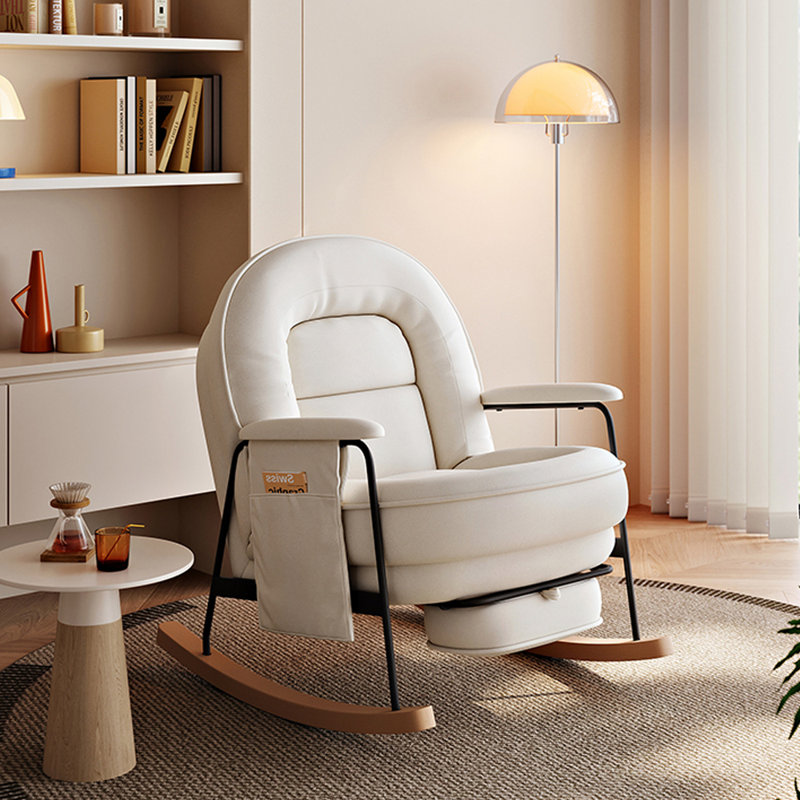 Fauteuil à bascule Casual Casual, Blanc cassé / blanc