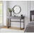 39" Mirrored Makeup Vanity Table with Stainless Steel Base, Mirrored Console Dressing Table with 2 Drawers,Versatile Desk for Bedroom and Office-116767153
