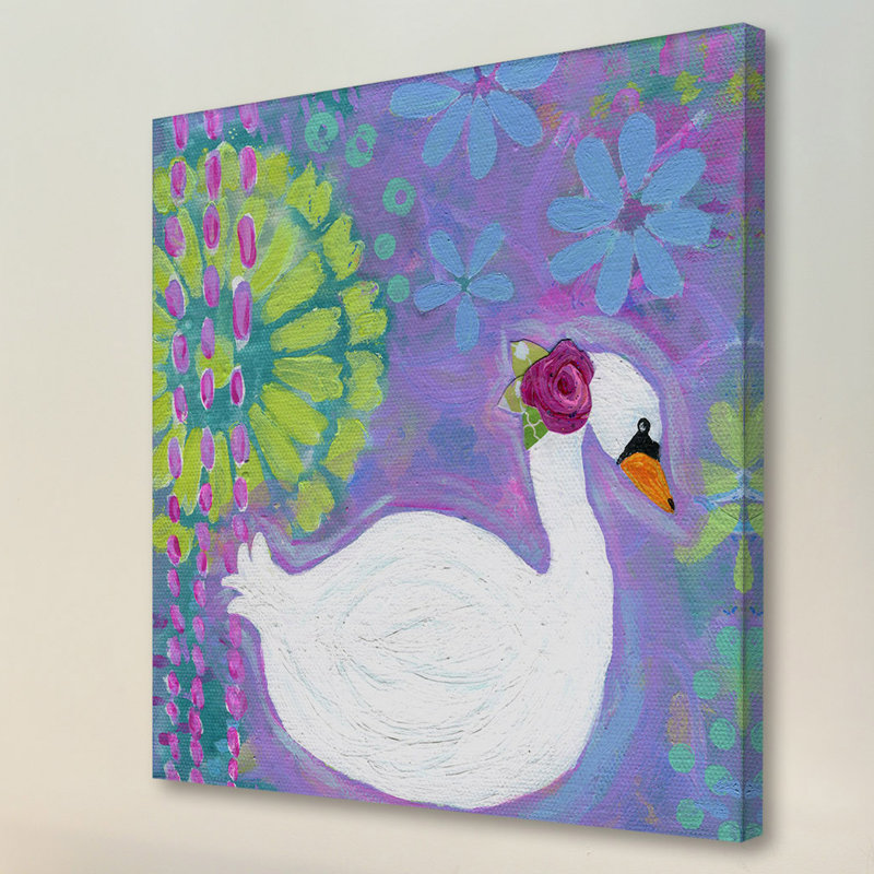 «Swan 2» par Jill Lambert, reproduction sur toile tendue, H 40 po x l 40 po x P 1,5 po