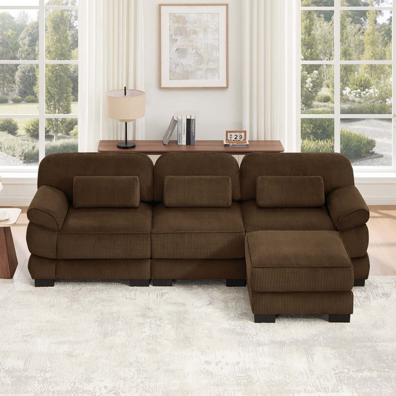 Canapé modulaire Cloud Couch, Brown Corduroy
