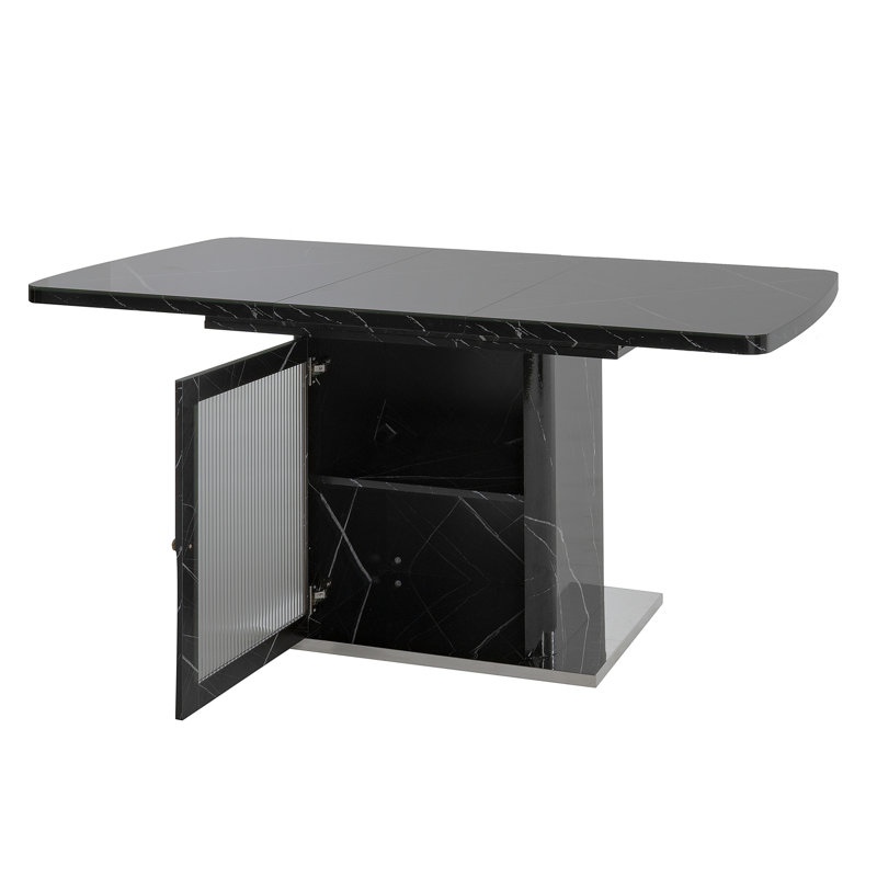 47.24"-63"Modern Rectangle Dining Table(Only Table), Black