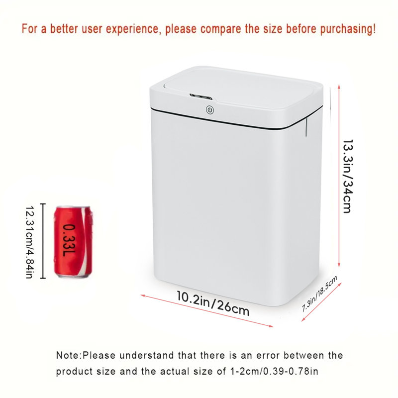 3-Mode 18L Motion Sensor Trash Can (Battery-Powered), 18 Gallons