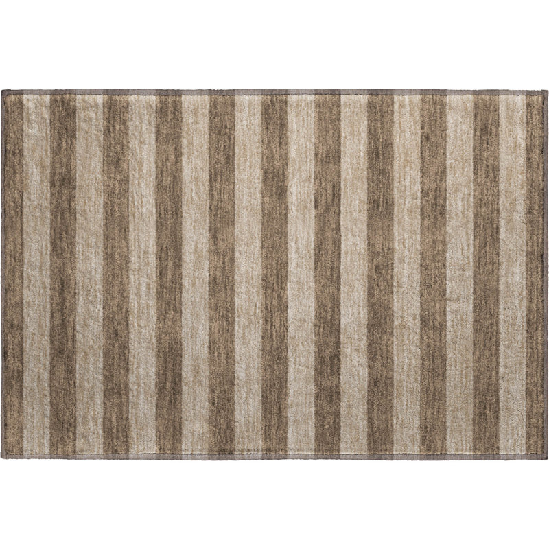 Premium Machine Washable Cerrito AMF530 Coffee Rug, Rectangle 1'8" x 2'6"