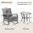 Outdoor 2-Person Oversize Rattan Wicker Rocking Chair with Side Table and Cushions-346860751