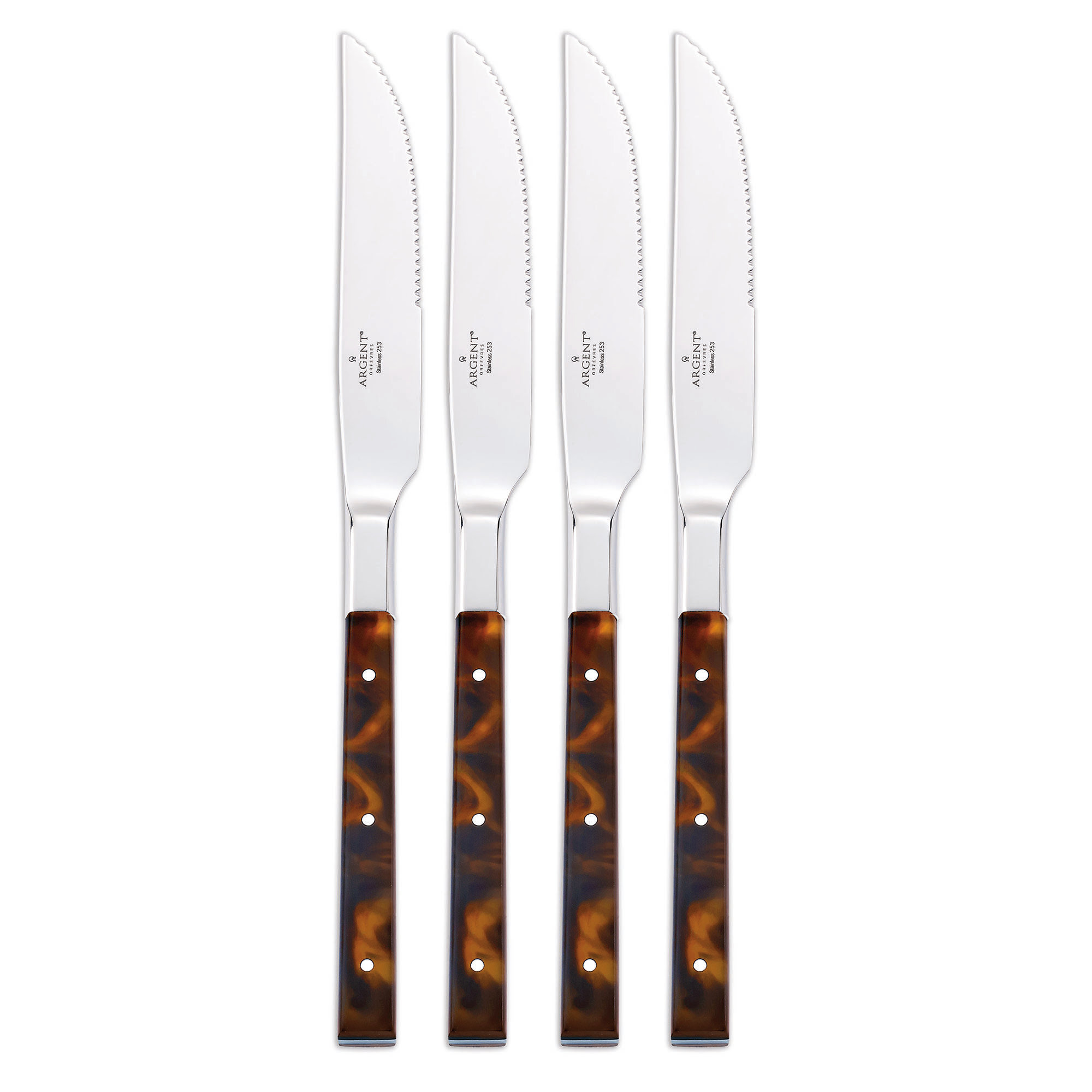 Argent Orfèvres St. Laurent - 4 Piece Steak Knife Set, Forged 18/10, Triple Rivets