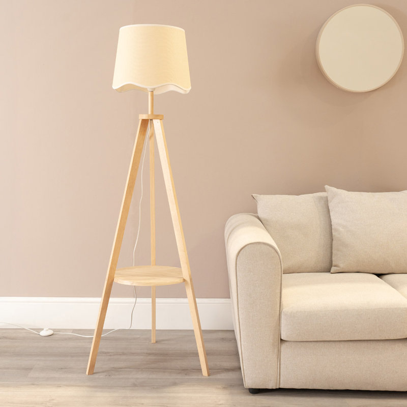 Ryelan 151cm Tripod Floor Lamp, Natural, Natural, No