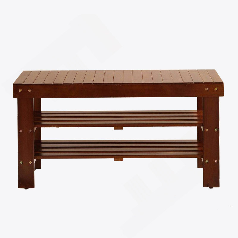 Quality Solid Wood Shoe Bench, Cherry Finish, Cherry
