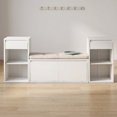 Space-Saving Mudroom Bench – Shoe Rack, Drawers & Storage Compartments In One Unit