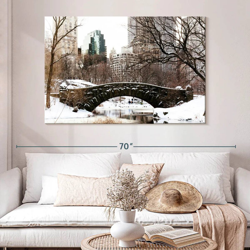 Ravi Gapstow Bridge Snow, H 34 po x l 51 po