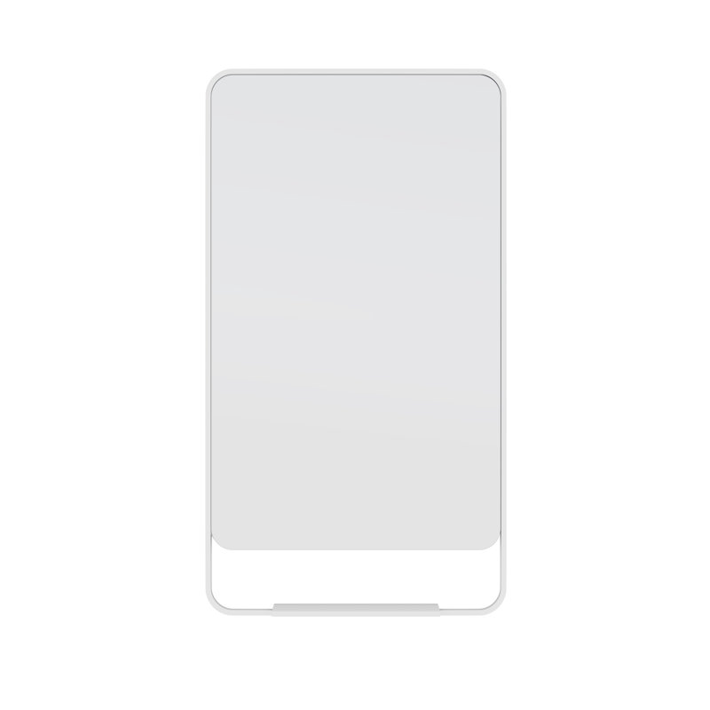 Rey Radius Corner Mirror with Shelf, White