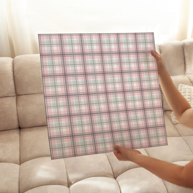 Abstract Plaid Dreams Modern Unframed Art Print, 28" H x 28" W
