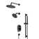 Crozet Pressure Balance Shower System, Dual Round Shower Head and Hand Shower with Slide Bar (Valve Included)