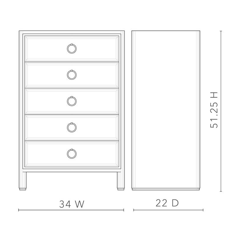 Wesley 5 - Drawer Dresser