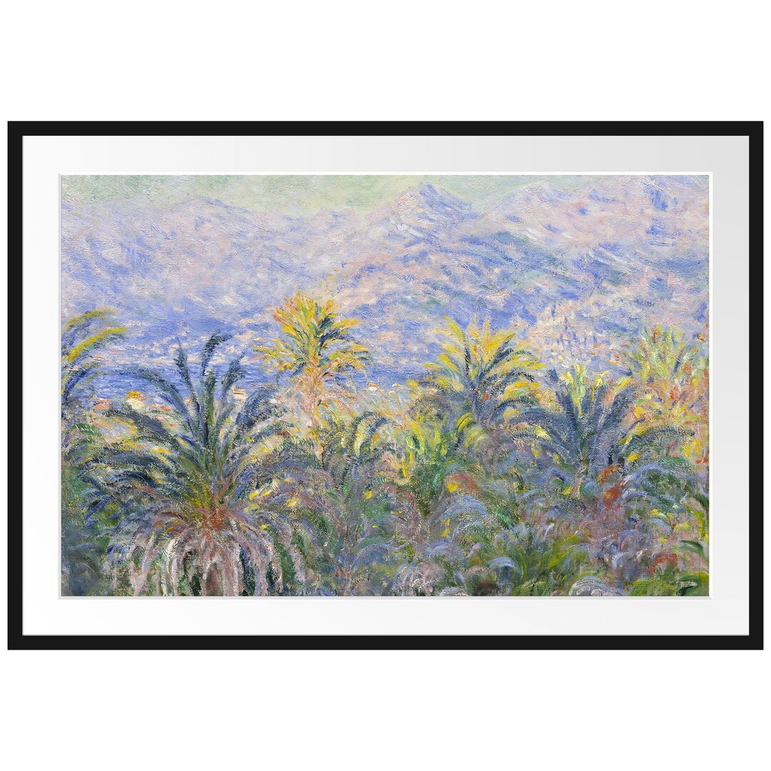 Gerahmter Kunstdruck Palm Trees in Bordighera von Claude Monet