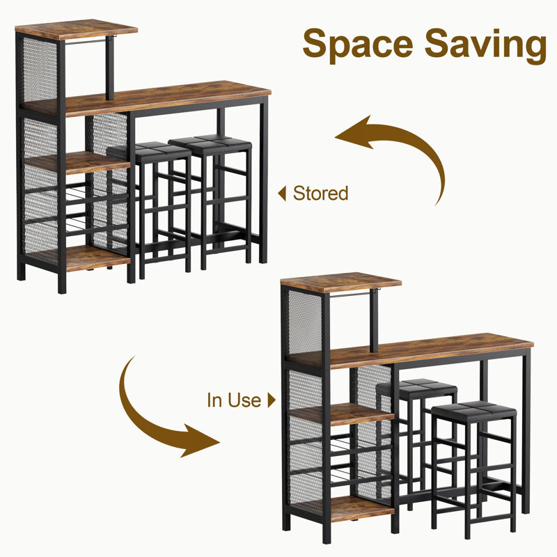 Ensemble de table de bar et chaises pour 2