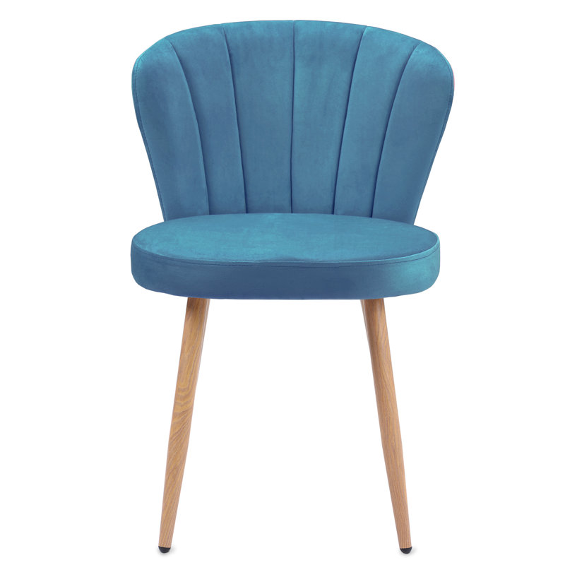 Tamia 46.5cm H Tufted Velvet Upholstered Side Chair, Blue, Brown