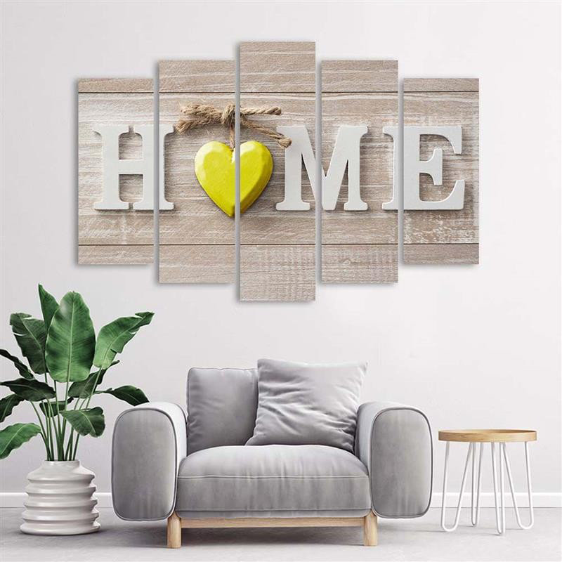 Leinwandbild Home Heart Yellow Beige