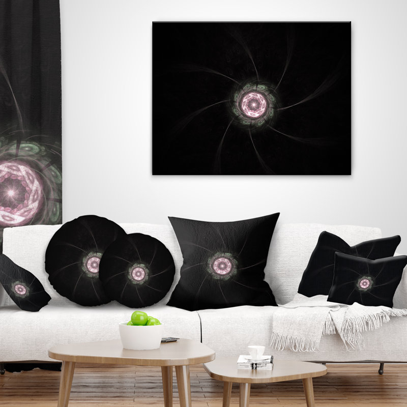 Petit coussin de fleur radial, 16 po x 1 po, Coussin décoratif