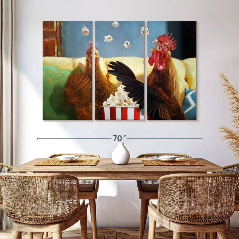 Popcorn Chickens, 42" H x 65" W
