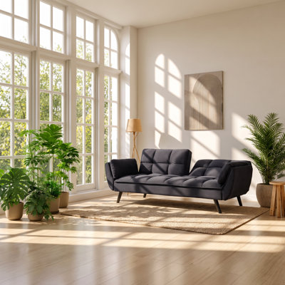 Canapé-lit convertible en velours Fan Chen 57 po L x 39 po P x 29 po H