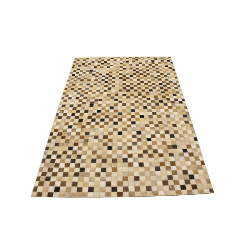 Tapis oriental multicolore moderne en cuir 4X6
