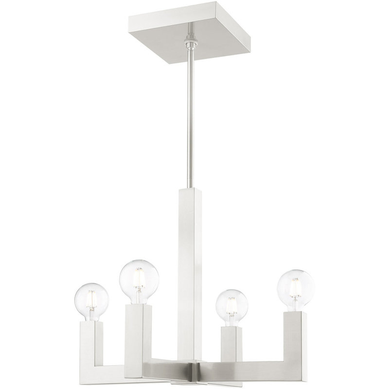 Lustre classique à 4 lumières à abat-jour Evenson