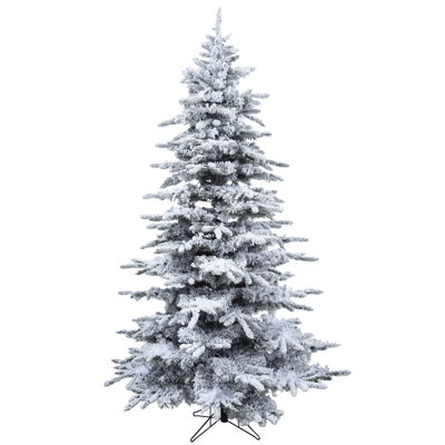 6.5' Silverado White Pine Snowy Christmas Tree with Metal Base