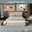 5Ft Led Upholstered Bed With 4 Drawers-1441405822