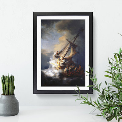 Christ in the Storm of Galilee by Rembrandt Van Rijn - Framed Print