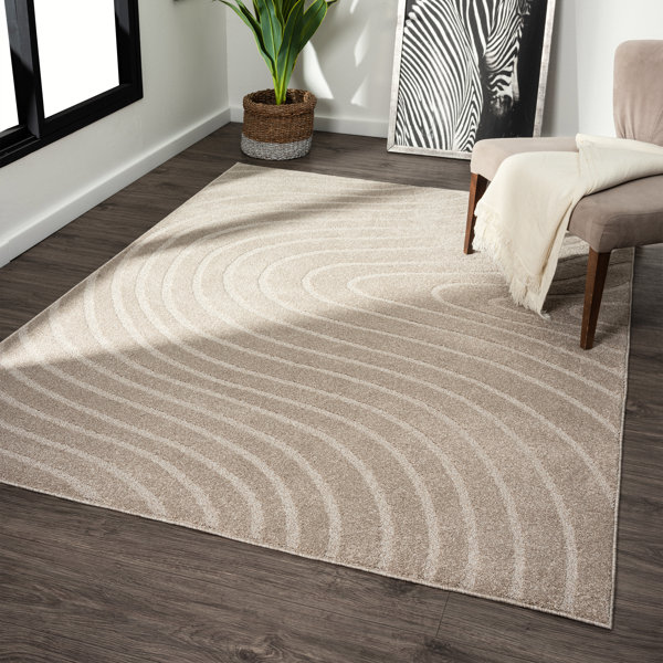 Orren Ellis Modern Geometric Wave Area Rug & Reviews | Wayfair